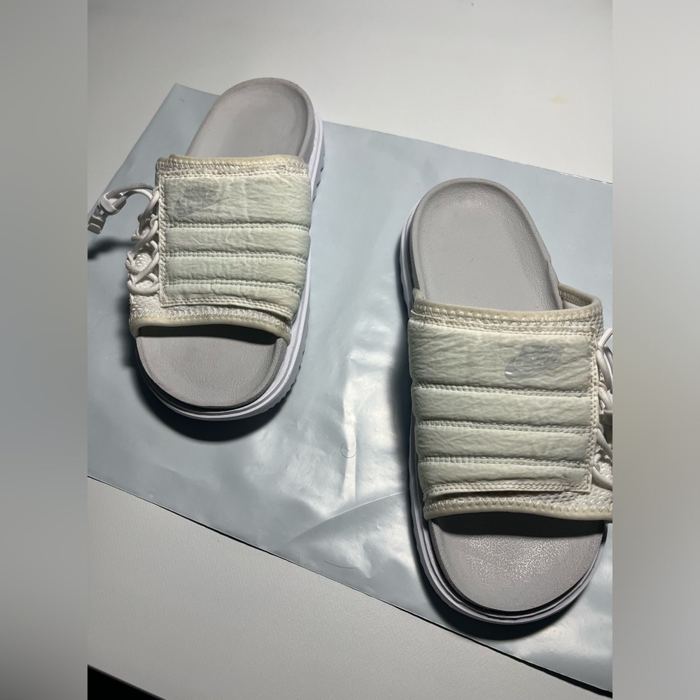 Nike Quilted Slide Sandals in Off-White